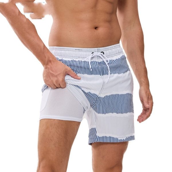 Men's Beach Pants Quick-drying Double-layer Swimming Trunks - Image 2
