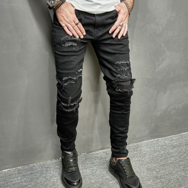 2023 Men's Stretch Skinny Jeans Casual Light Color - Image 3