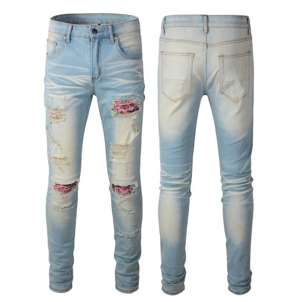 Worn Wash Color Slim Fit INS Jeans - Image 4