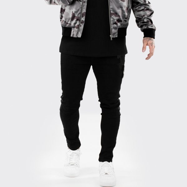 Men's Ripped Black Slim-fit High Waist Denim Trousers - Image 10