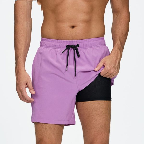 Men's Beach Pants Quick-drying Double-layer Swimming Trunks - Image 10