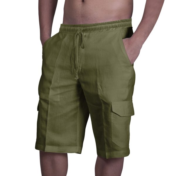 Multi Pocket Tie Men's Beach Cargo Pants - Image 7