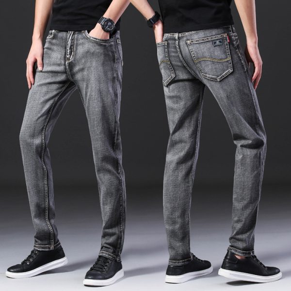 Men's Small Feet Stretch All-match Loose Casual Jeans - Image 2