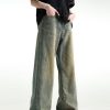 Distressed Retro Blue Jeans High Street Loose Straight Wide Leg Washed Bootcut Pants - Image 9
