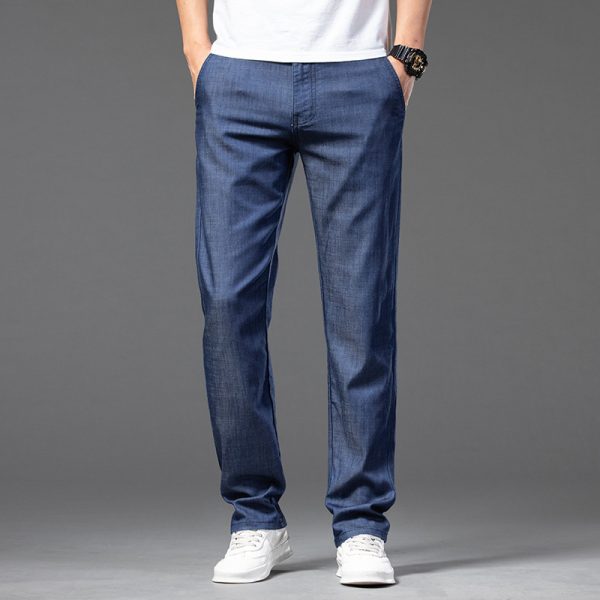 High-end Lyocell Jeans Men's Thin Straight - Image 4