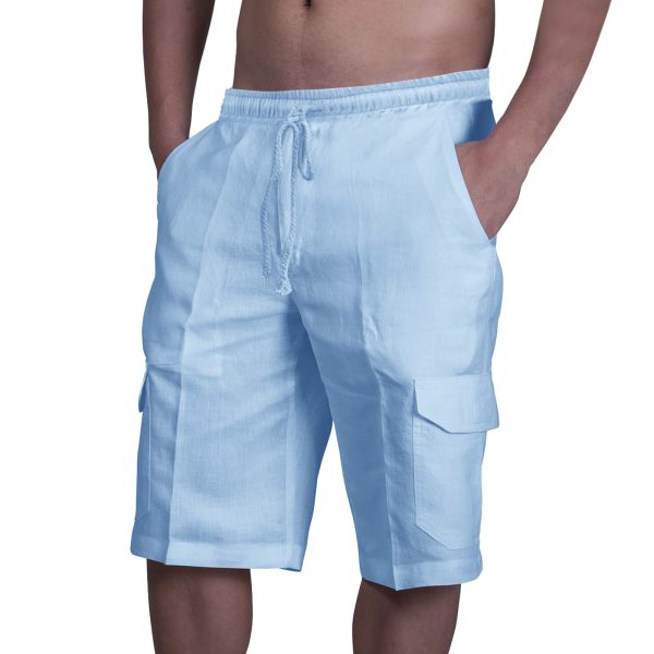 Multi Pocket Tie Men's Beach Cargo Pants - Image 2