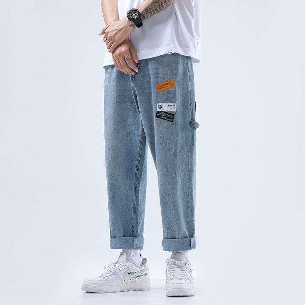 Trend Loose Wide Leg Denim Ankle-length Student Draping Pants - Image 6
