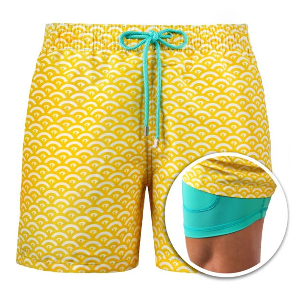 Mens Sports Print Double Layer Polyester Shorts - Image 8