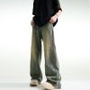 Distressed Retro Blue Jeans High Street Loose Straight Wide Leg Washed Bootcut Pants - Image 2