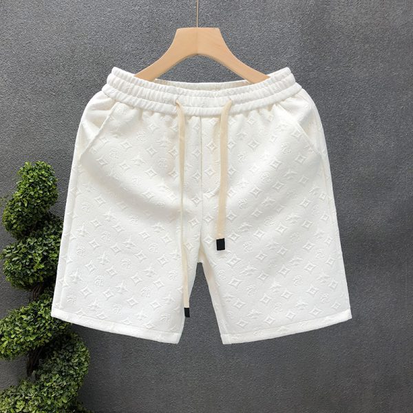 White Jacquard Shorts For Men Shorts - Image 7