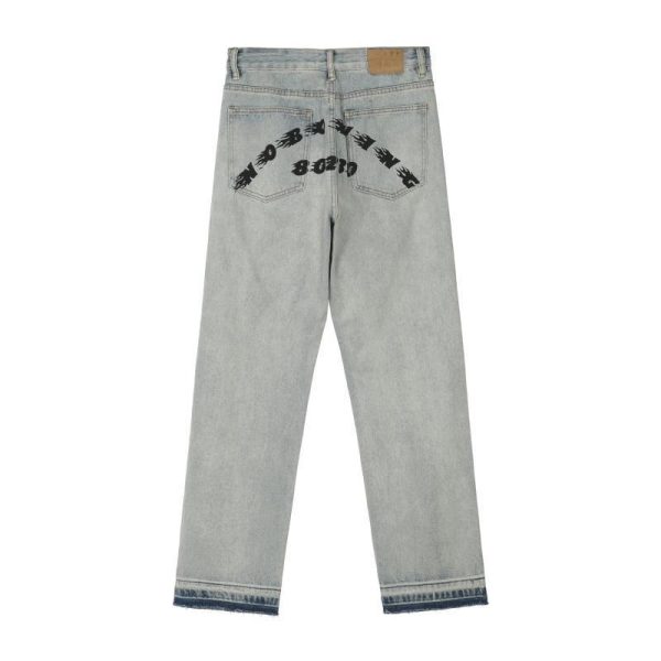 Men's Light Washed Loose Straight Leg Jeans - Image 5