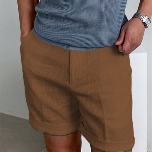 Men's Slant Pockets Pure Color Comfort Breathable Workout Shorts - Image 4