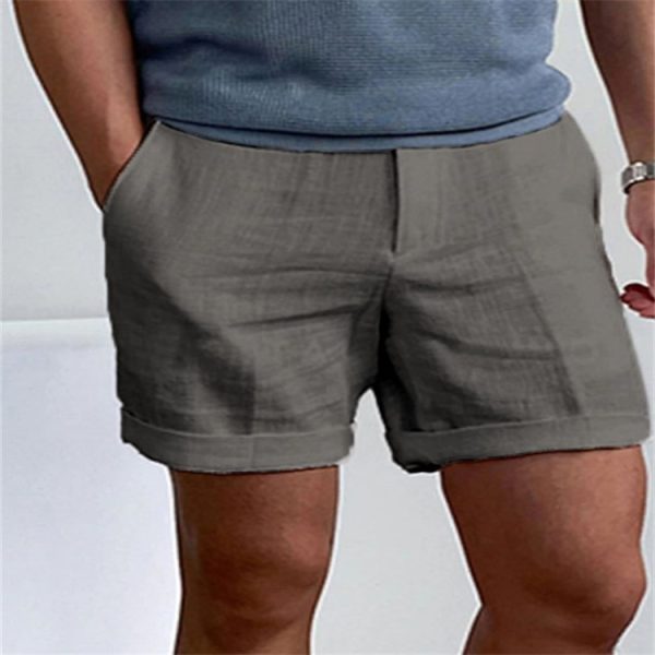 Men's Slant Pockets Pure Color Comfort Breathable Workout Shorts - Image 8
