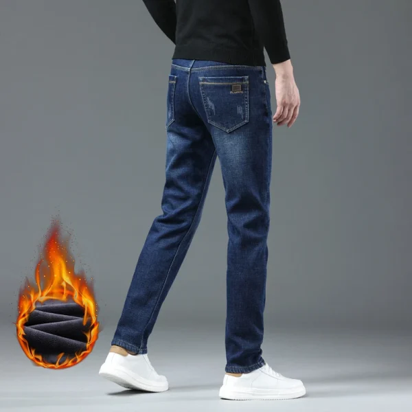 New Winter Men Fleece Warm Jeans Classic Style Business Casual Thicken Velvet Slim Denim Pants Brand Trousers Male Size 28-42 - Image 5