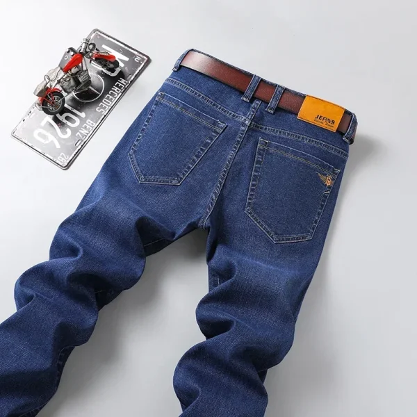 Plus Size 42 44 46 Spring Autumn Men's Fashion Casual Jeans Black Blue Classic Business Straight Elasticity Brand Denim Trousers - Image 6