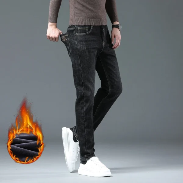 New Winter Men Fleece Warm Jeans Classic Style Business Casual Thicken Velvet Slim Denim Pants Brand Trousers Male Size 28-42 - Image 6