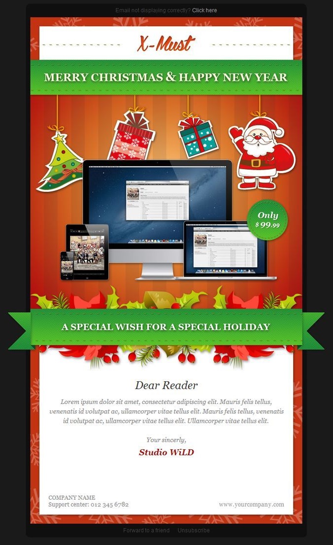 22 inspirational christmas html email templates christmas mailer template