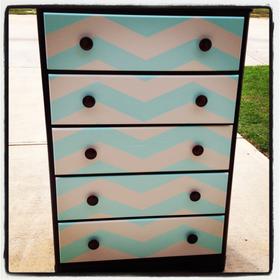 Chevron striped Dresser