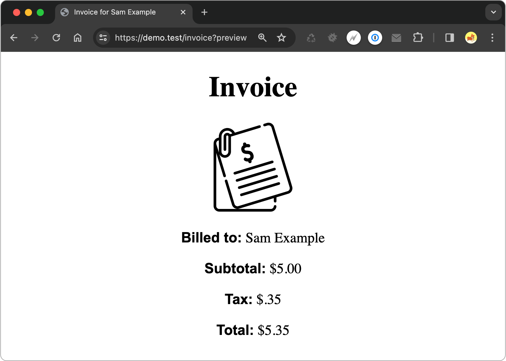 Demonstrating preview mode for generating PDFs in Laravel