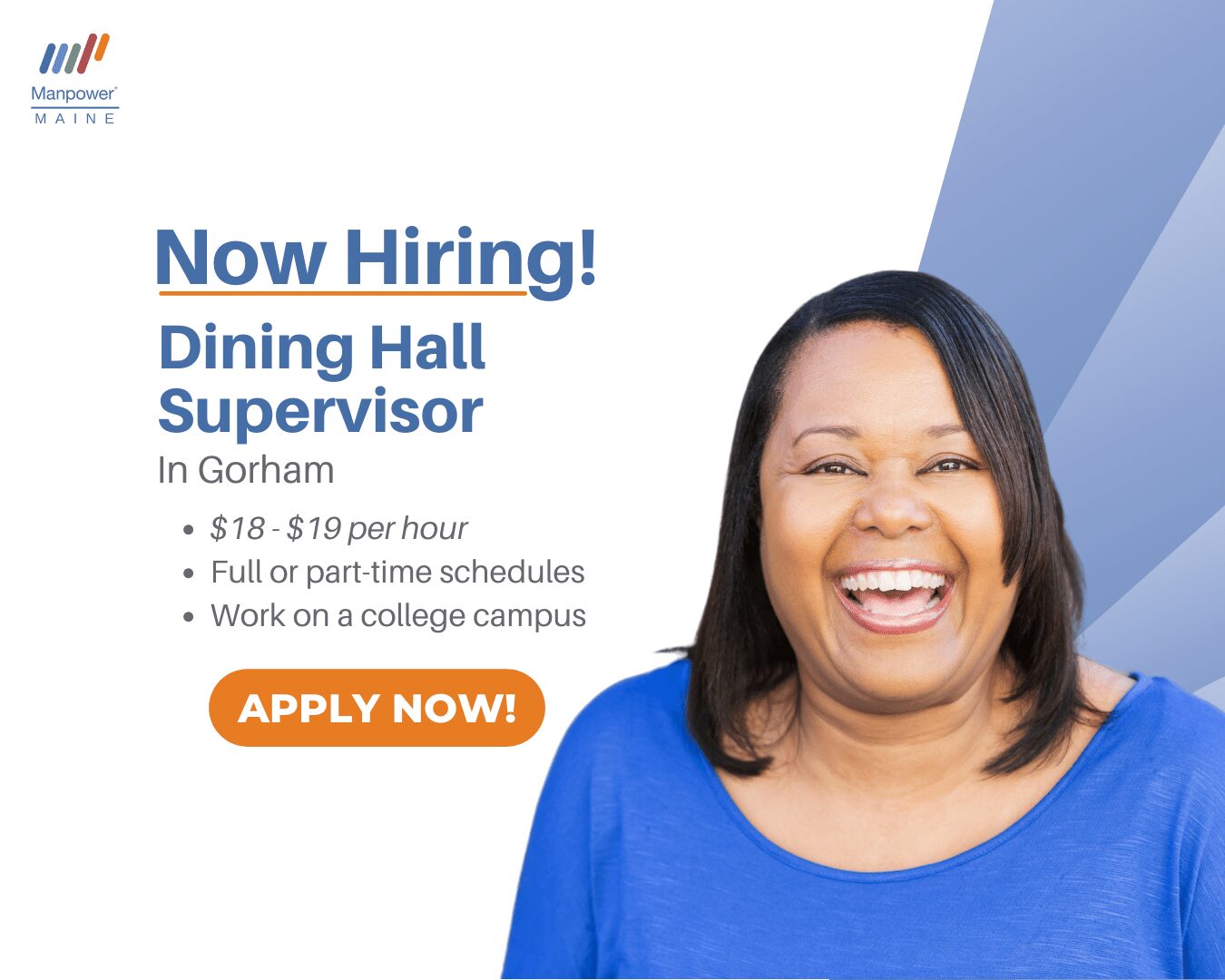 Dining Hall Supervisor in Gorham, Maine Manpower Maine