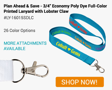 Economy Poly-Dye Full-Color Printed Lanyard W/Lobster Claw