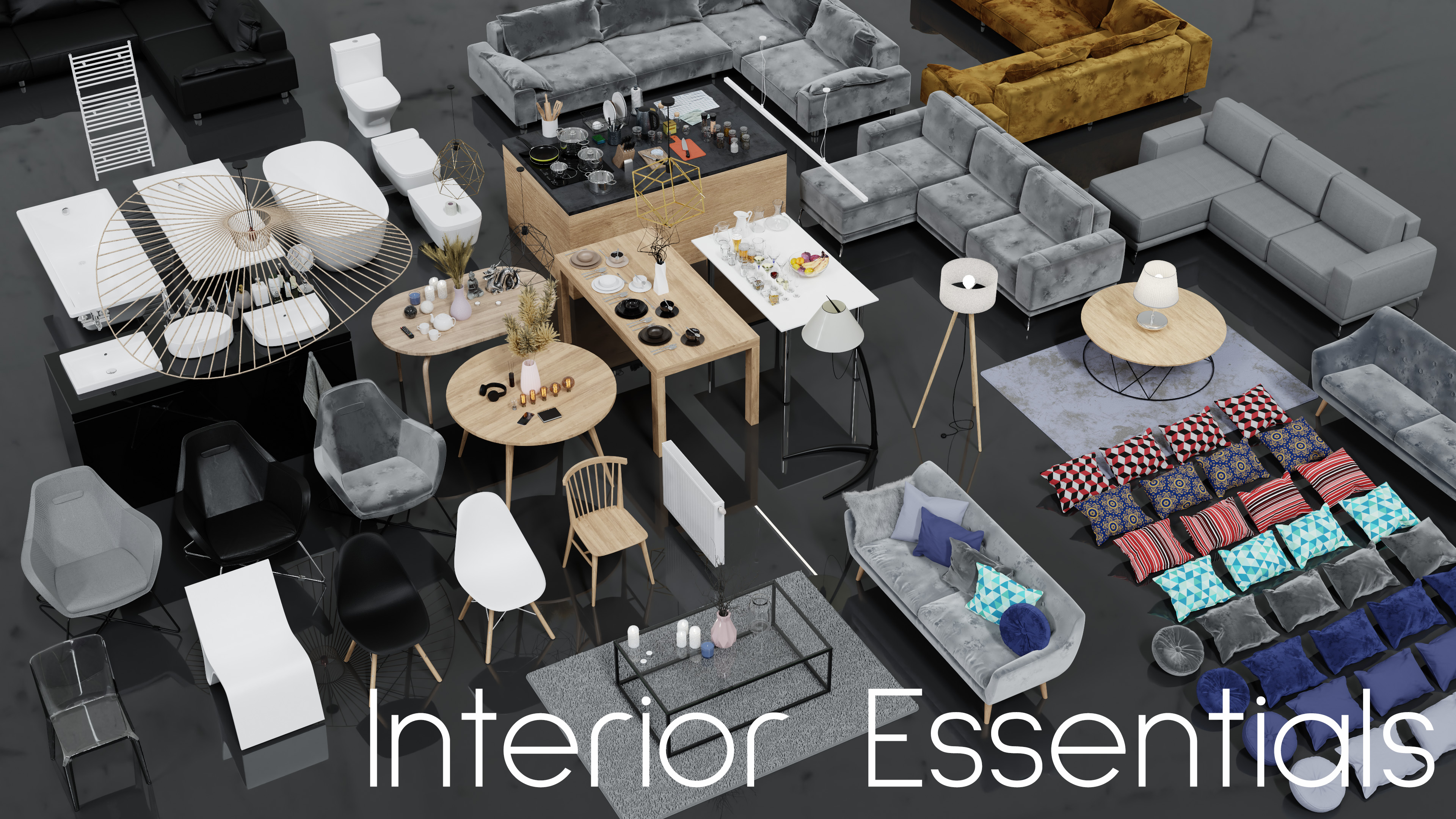 Interior Essentials 2.0 Design Tool & Asset Library Blender Market