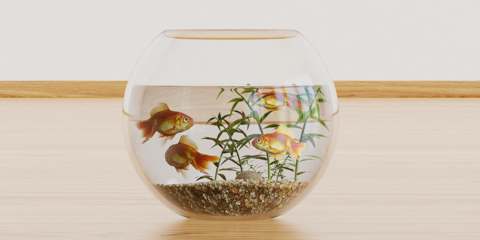 Bowl aquarium with goldfish Blender Market