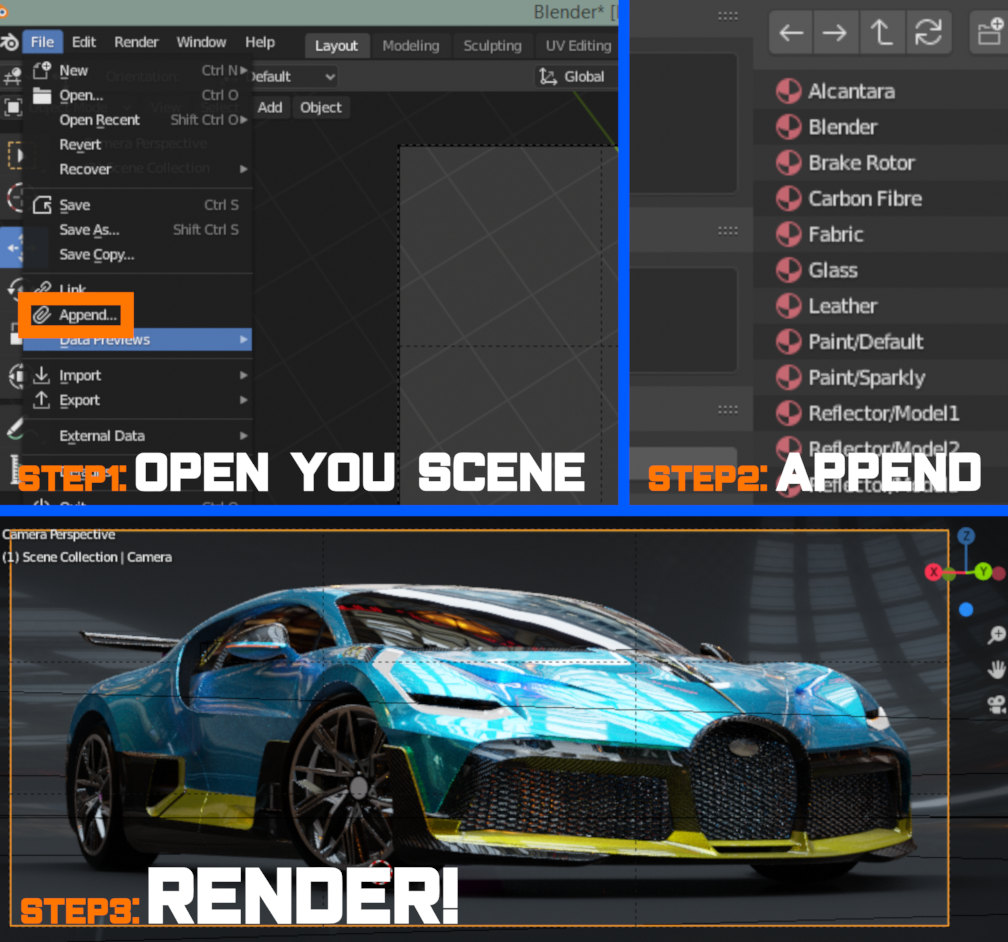 Premium Car Rendering Automotive Materials Blender Market