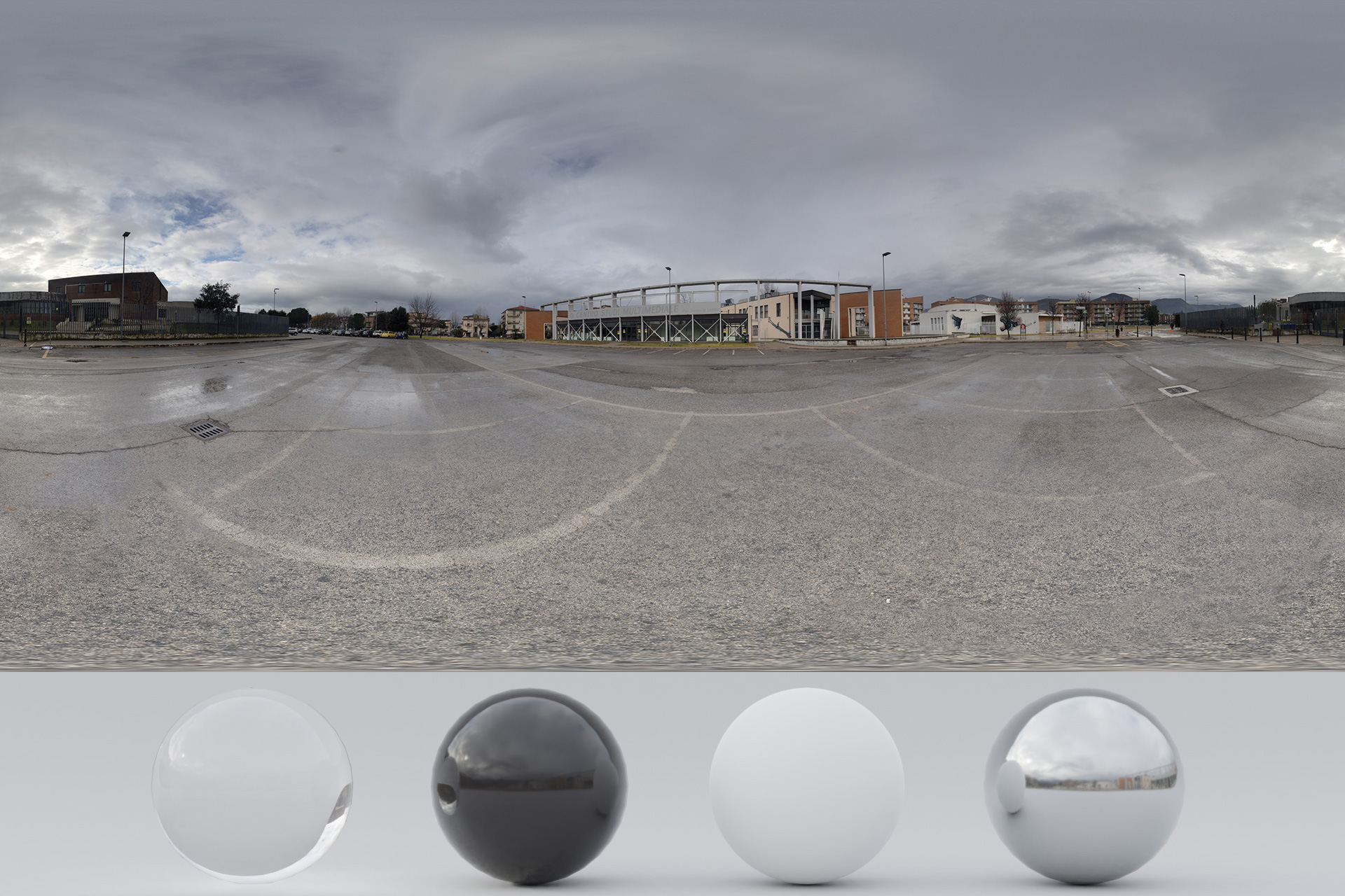 HDRi Asphalt, Buildings and Clouds Blender Market