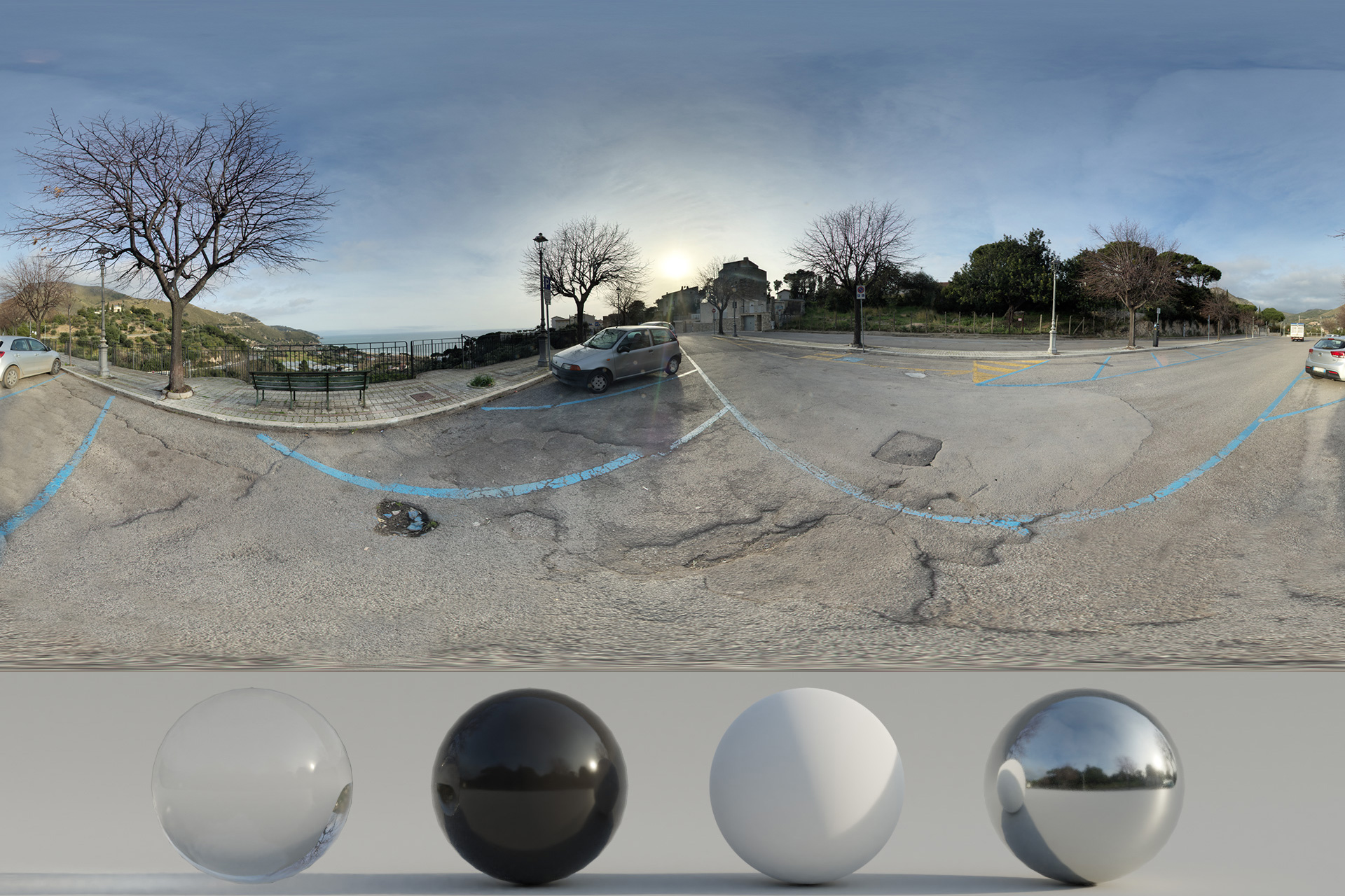 HDRi Parking, Landscape and Sunset Blender Market