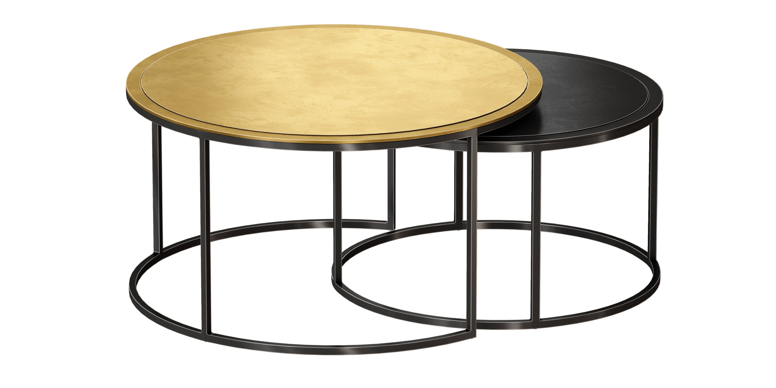 Knurl Nesting Coffee Tables Set of Two (Crate and Barrel) Blender Market