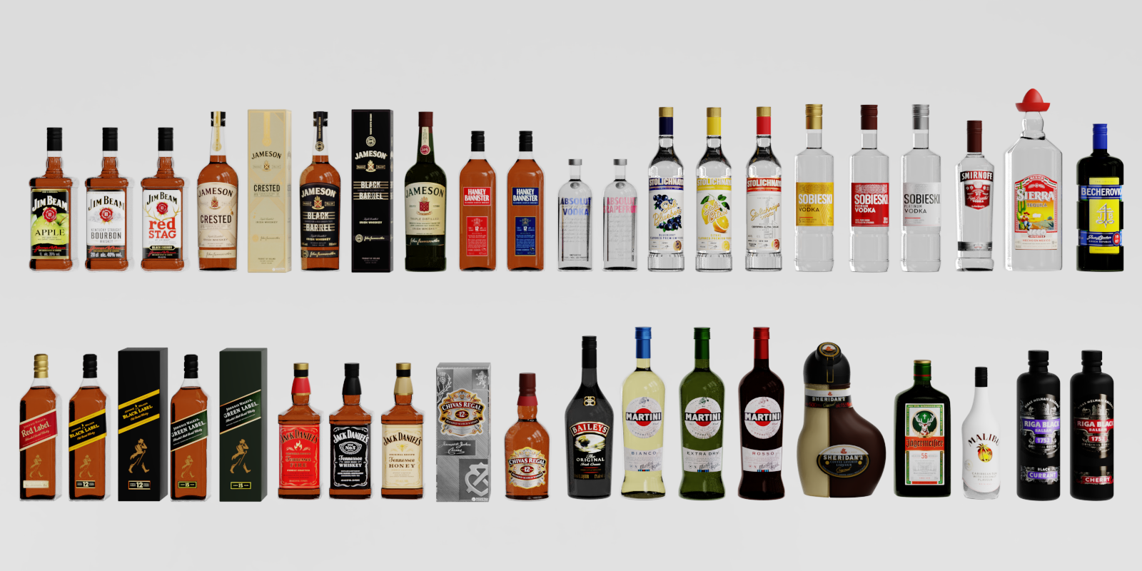 Alcohol Bar set set of 40 alcohol bottles Blender Market