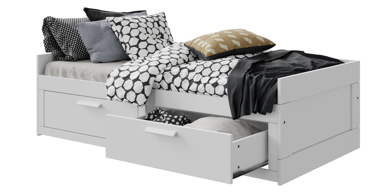 Day Bed BRIMNES IKEA 2 beds with pillows and sheets Blender Market