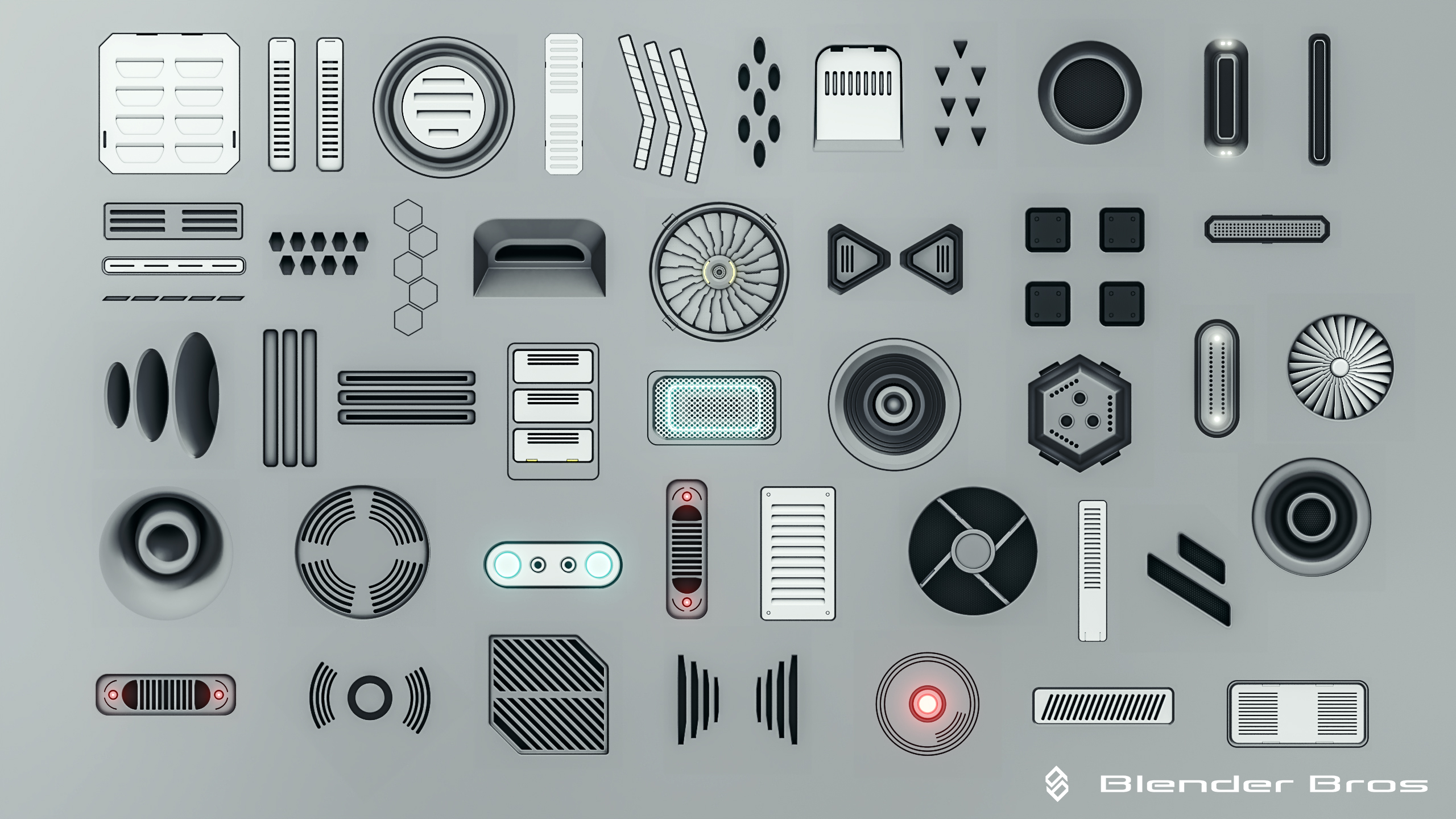 Blender Bros SciFi Vent Decal Pack Blender Market