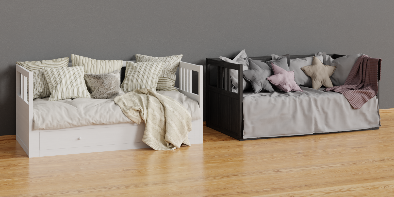 bed daybed IKEA HEMNES 02 2 Beds With Pillows And Sheets Blender