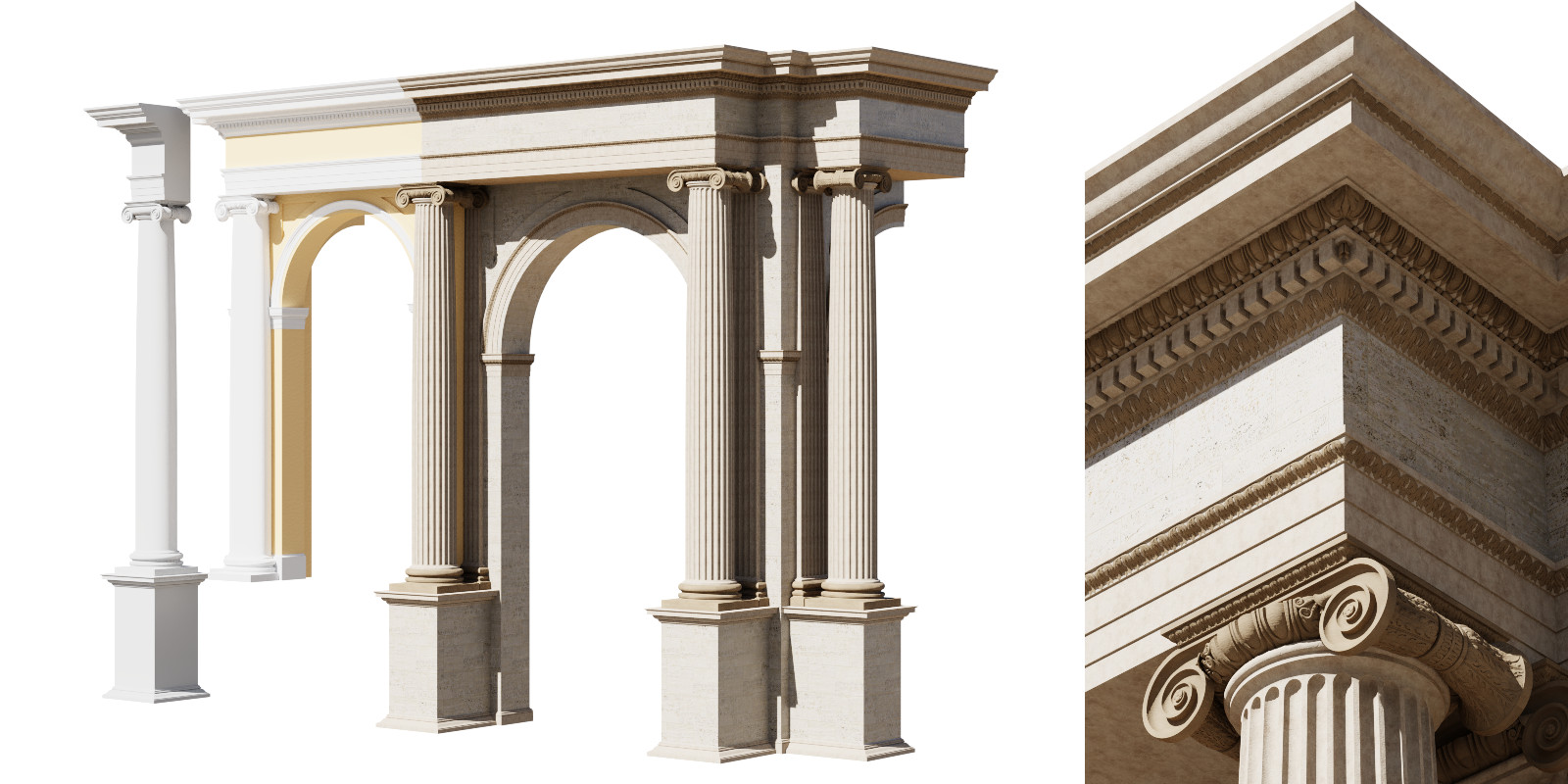 Antic order pack pillars and archs Composite Order, Corinthian Order, Doric Order, Ionic