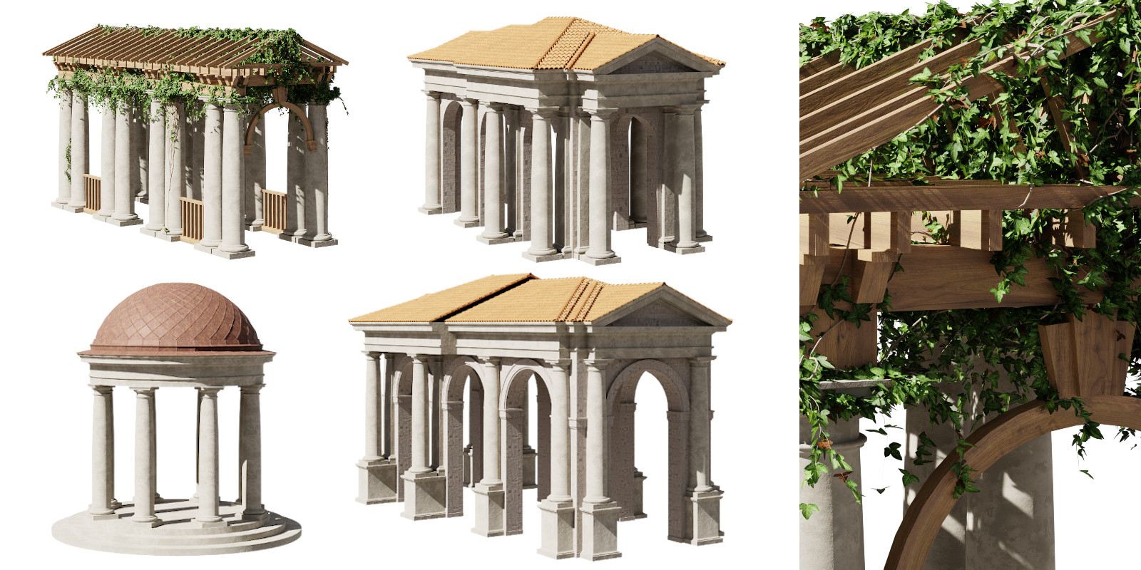 Antic order pack pillars and archs Composite Order, Corinthian Order, Doric Order, Ionic