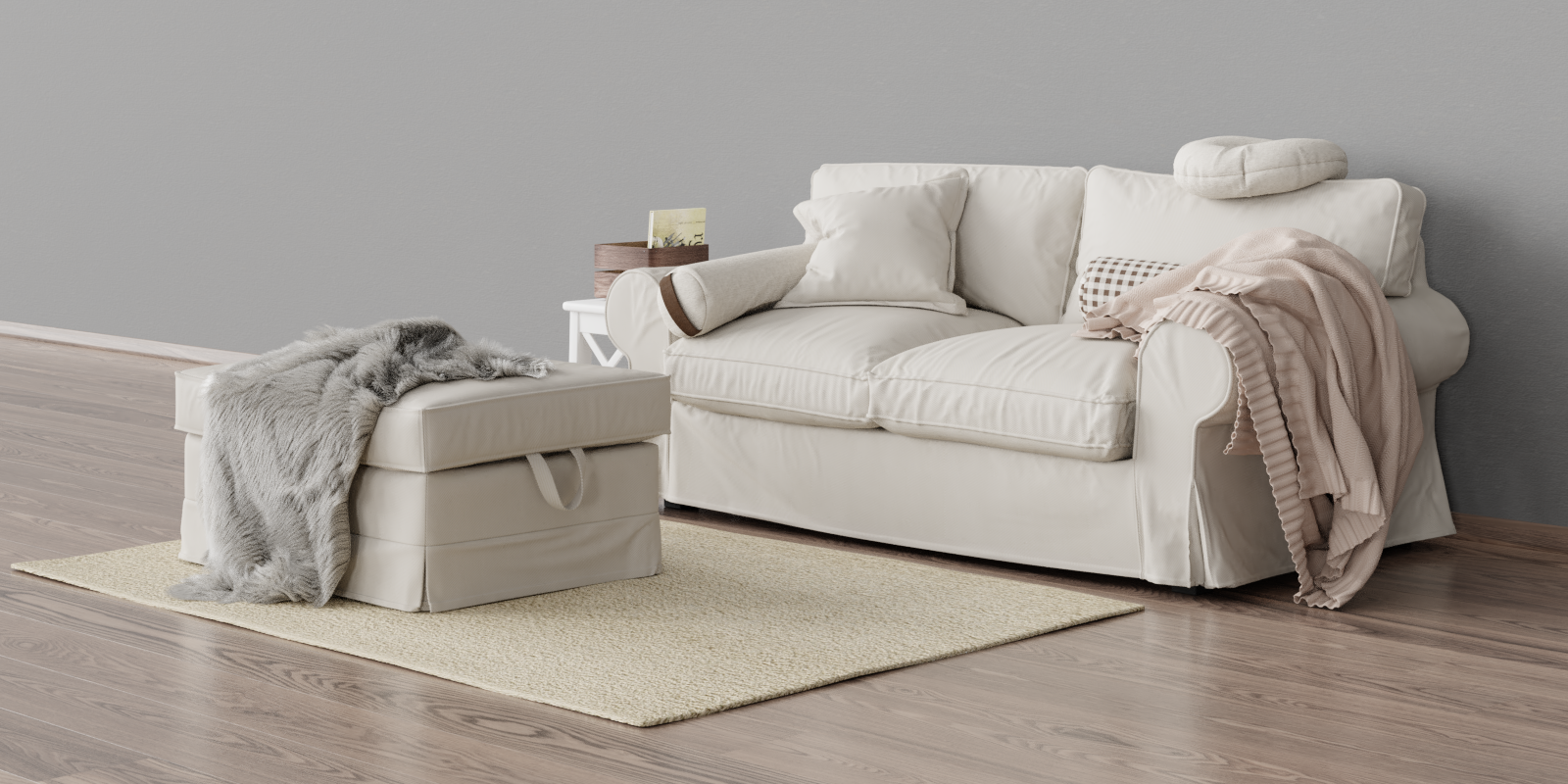 Sofa Ectorp Sofa + Footrest with multiple materials Cycles and