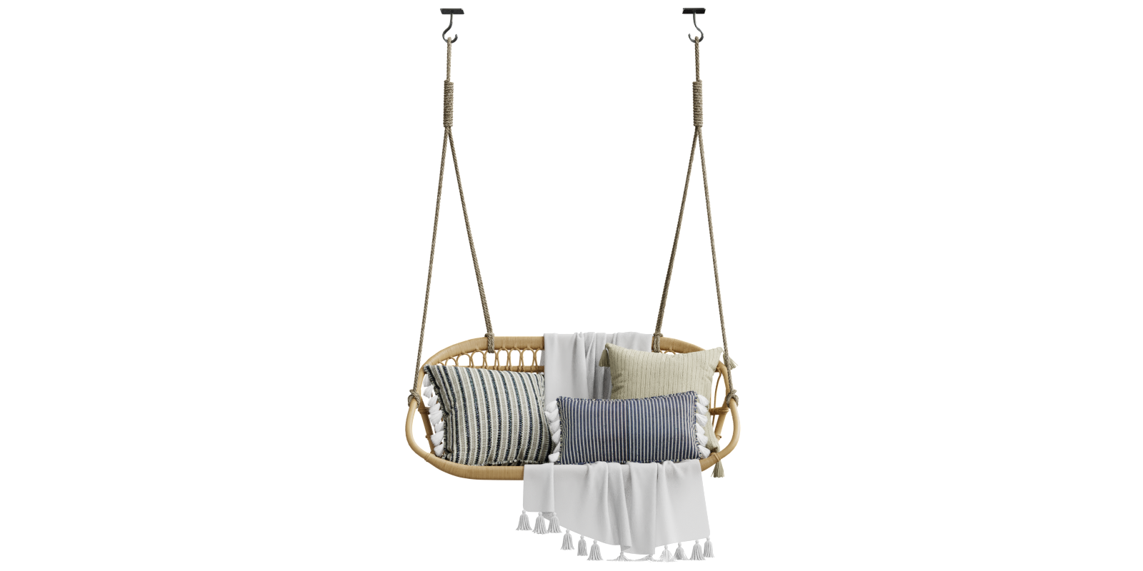 swing Hanging Rattan swing Bench Serena & Lily hanging chair