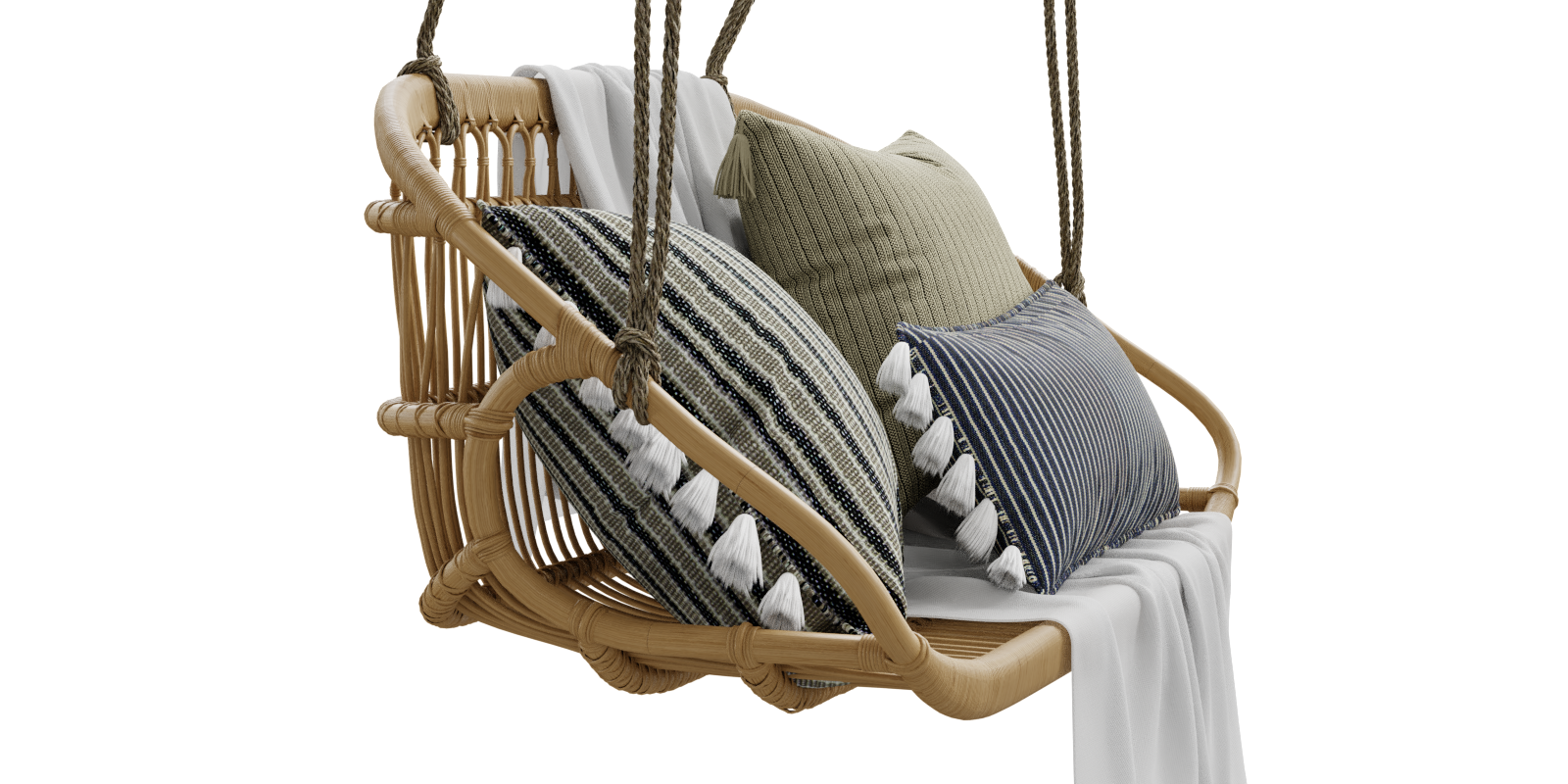 swing Hanging Rattan swing Bench Serena & Lily hanging chair
