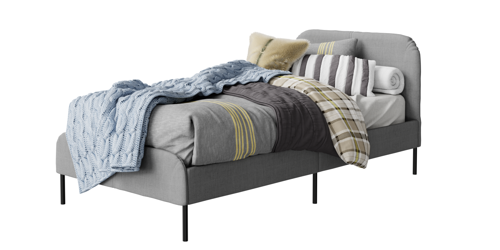 bed IKEA slattum 2 single bed with fluffy pillow Blender Market