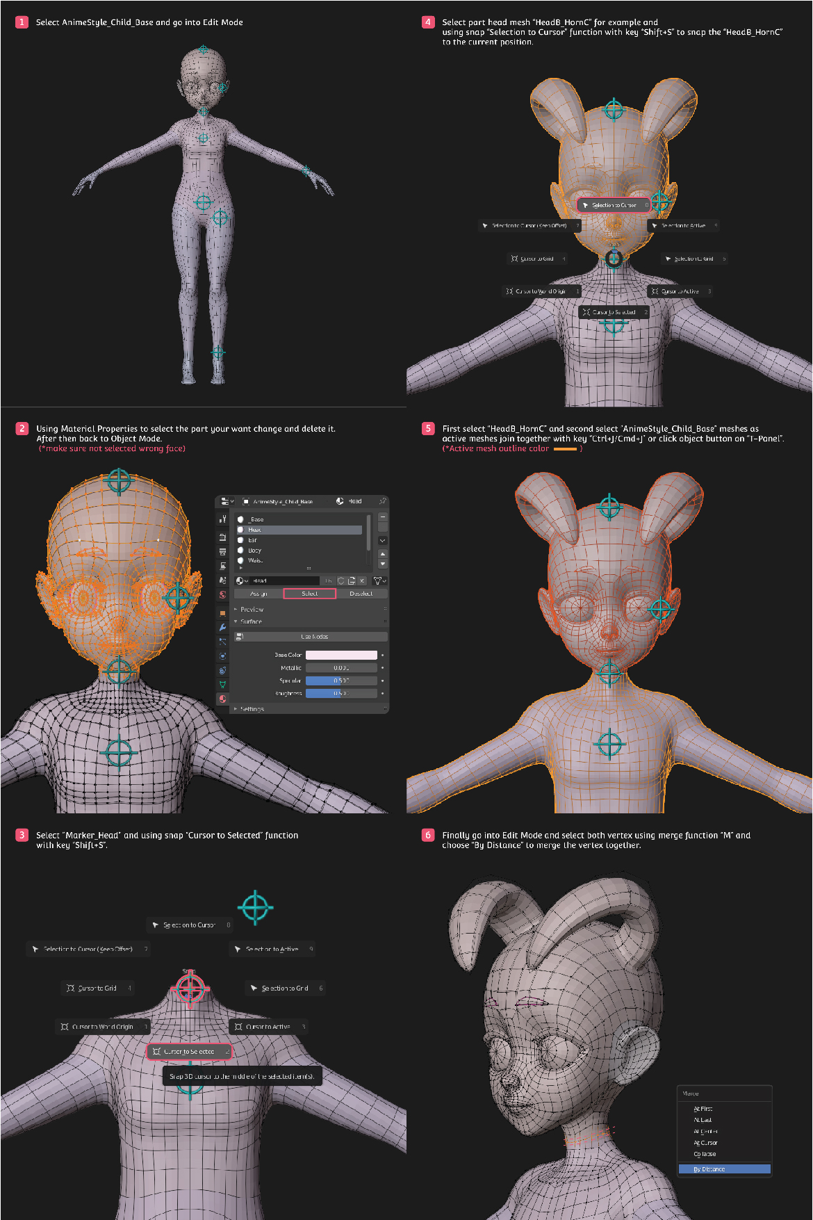 Customize Child Base MeshAnime Style Blender Market