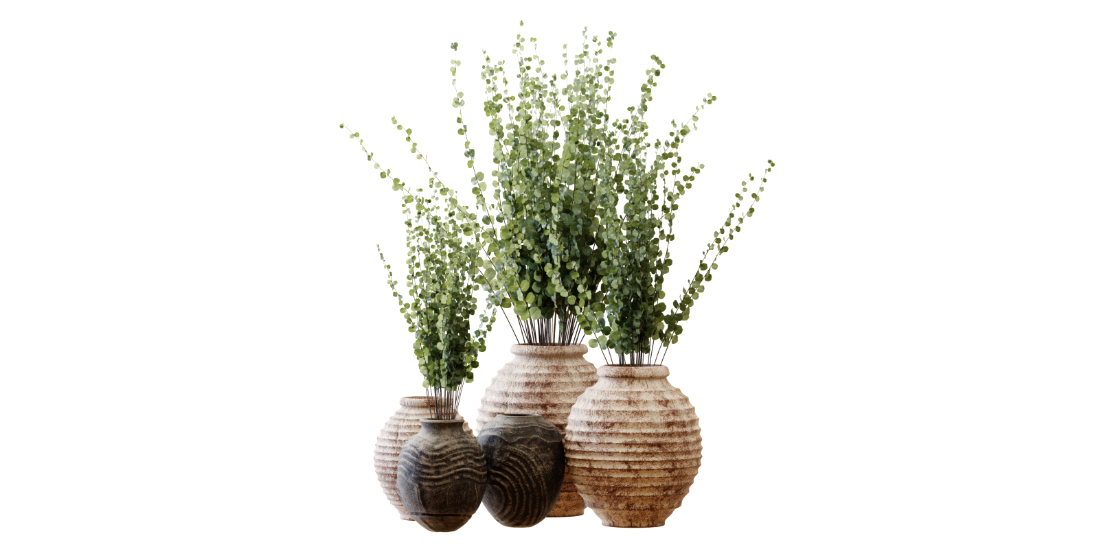 decorations decorative Clay Vases with Eucalyptus Blender Market