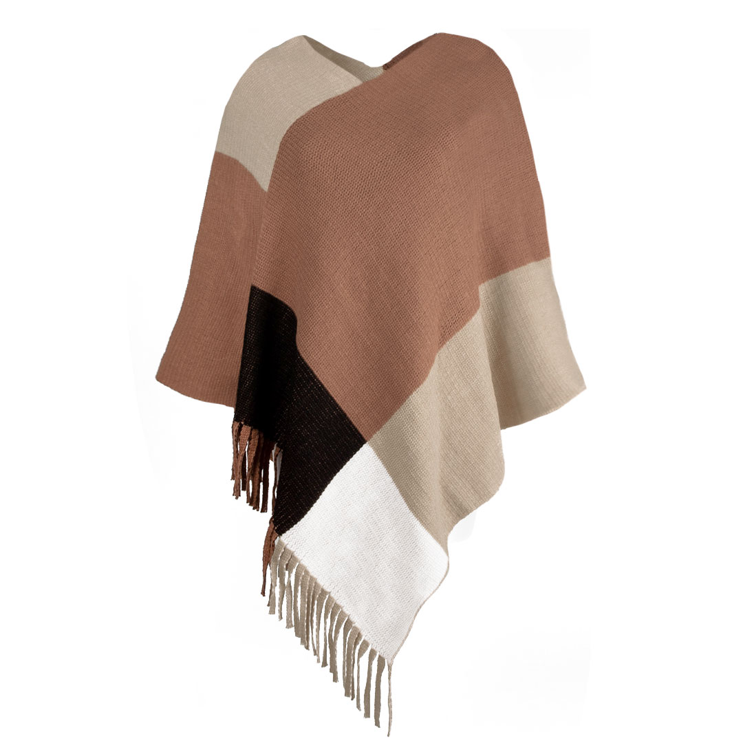 Pink Colorblock Poncho main image 0