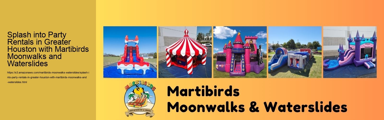 Splash into Party Rentals in Greater Houston with Martibirds Moonwalks and Waterslides