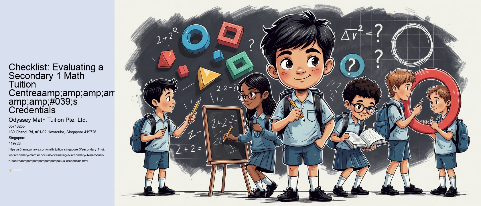 Checklist: Evaluating a Secondary 1 Math Tuition Centreaamp;amp;amp;amp;amp;amp;#039;s Credentials