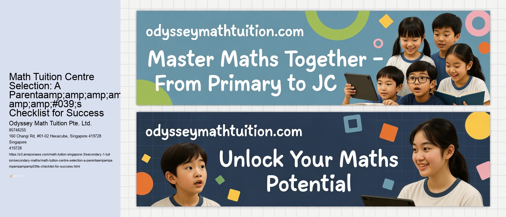 Math Tuition Centre Selection: A Parentaamp;amp;amp;amp;amp;amp;#039;s Checklist for Success