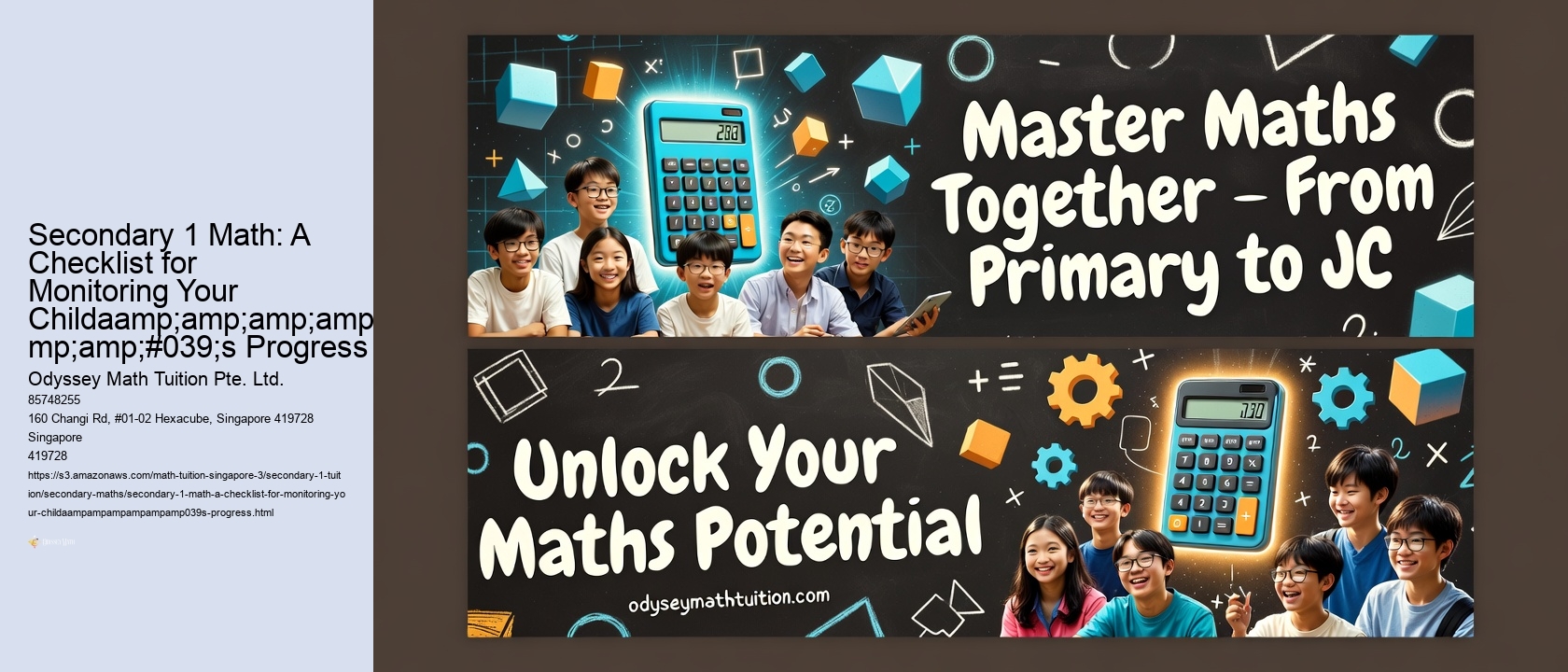 Secondary 1 Math: A Checklist for Monitoring Your Childaamp;amp;amp;amp;amp;amp;#039;s Progress
