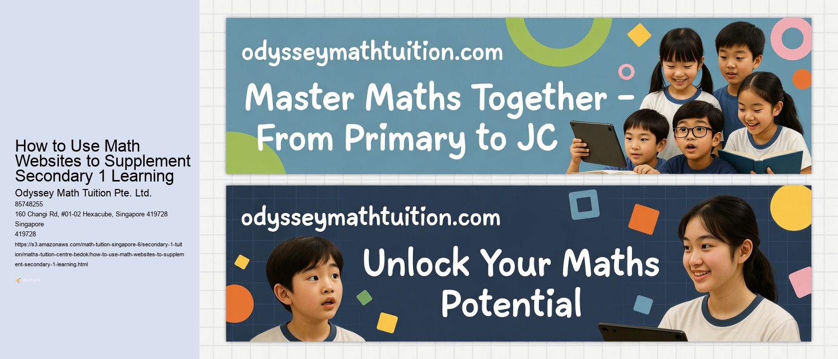 How to Use Math Websites to Supplement Secondary 1 Learning Odyssey Math Tuition Pte. Ltd. How to Use Math Websites to Supplement Secondary 1 Learning