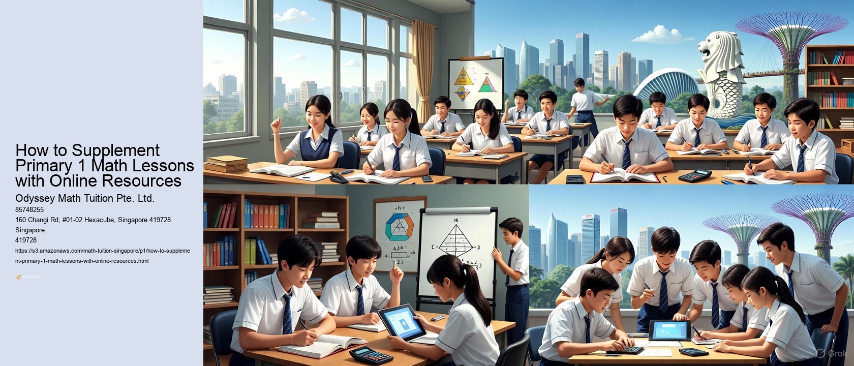 How to Supplement Primary 1 Math Lessons with Online Resources